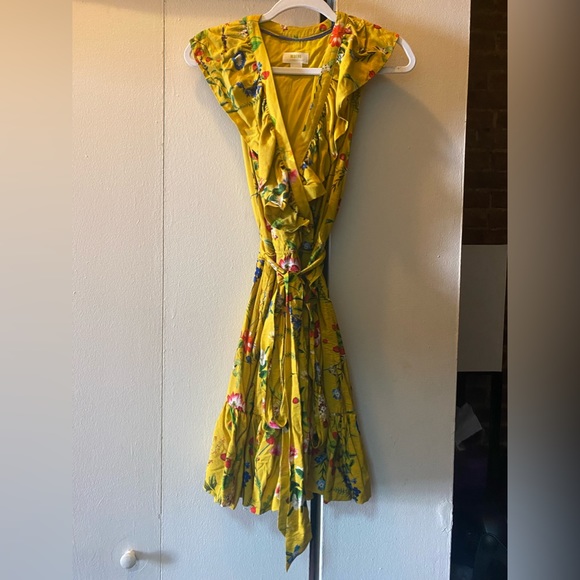 🌼 Anthropologie • Maeve • Floral Faux Wrap Dress - Large (worn once) - Picture 2 of 8